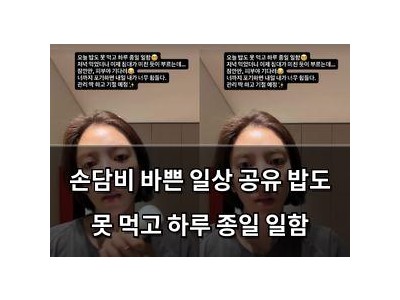 손담비 바쁜 일상 공유 밥도 못 먹고 하루 종일 일함