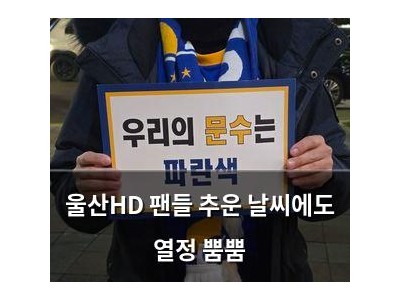 울산HD 팬들 추운 날씨에도 열정 뿜뿜