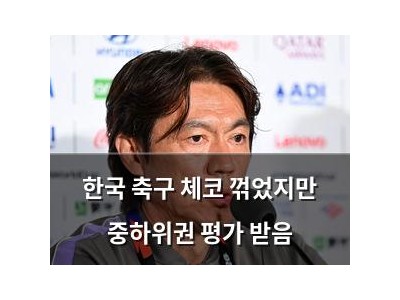 한국 축구 체코 꺾었지만 중하위권 평가 받음