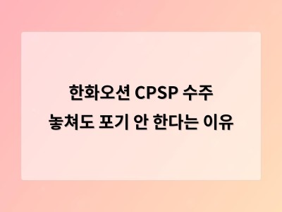 한화오션 CPSP 수주 놓쳐도 포기 안 한다는 이유