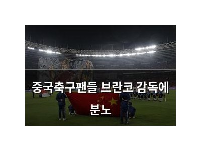 중국축구팬들 브란코 감독에 분노