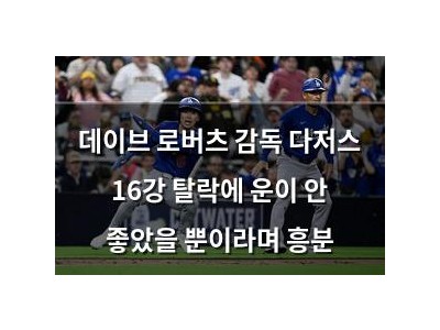 데이브 로버츠 감독 다저스 16강 탈락에 운이 안 좋았을 뿐이라며 흥분