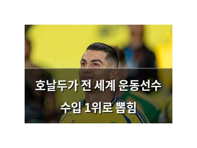 호날두가 전 세계 운동선수 수입 1위로 뽑힘