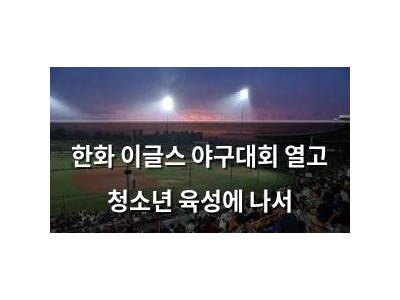 한화 이글스 야구대회 열고 청소년 육성에 나서